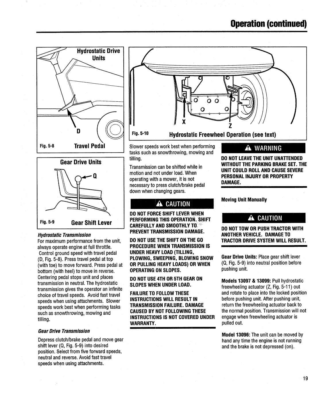 Troy-Bilt 13096, 13099, 13097, 13095 manual 