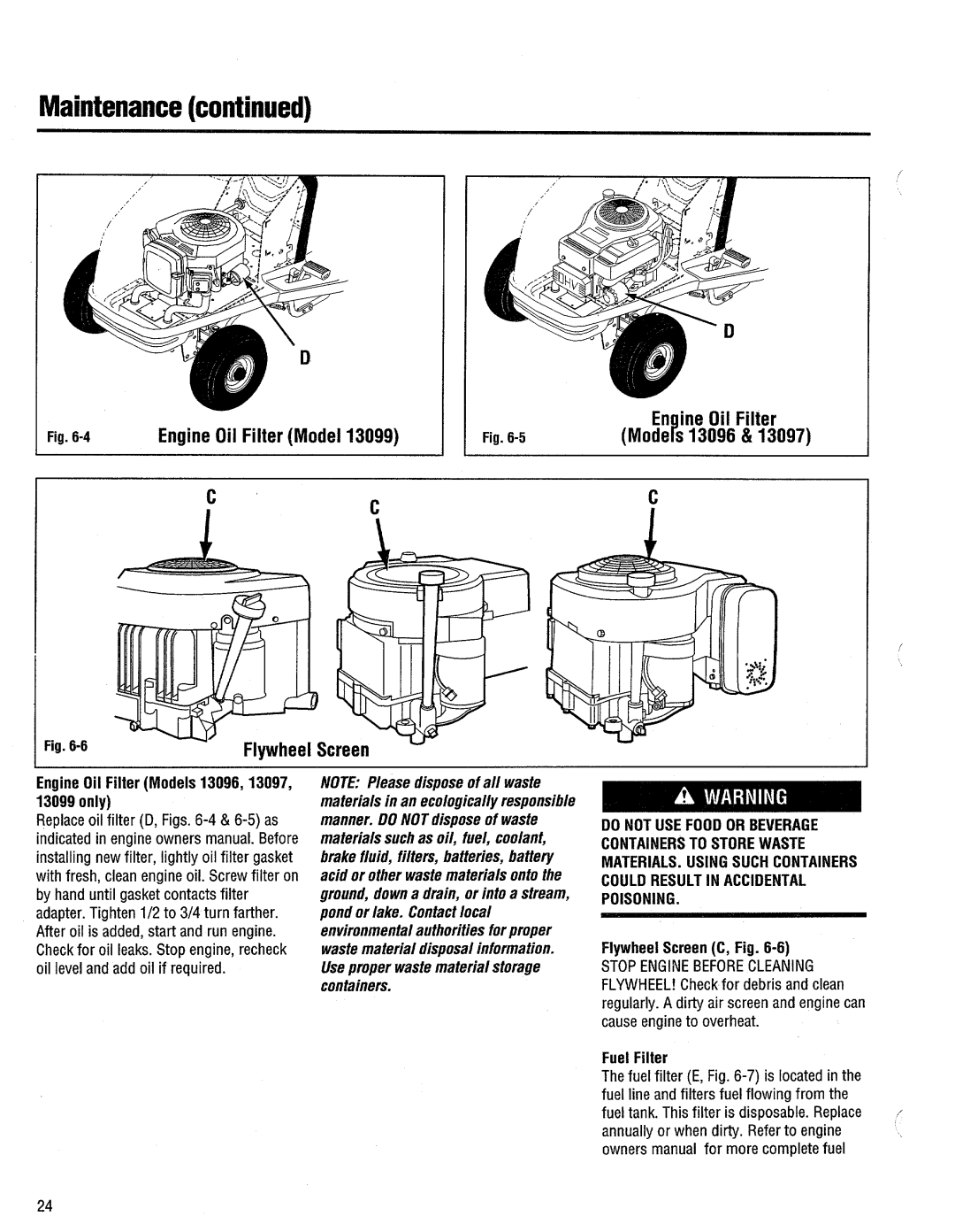 Troy-Bilt 13099, 13097, 13095, 13096 manual 