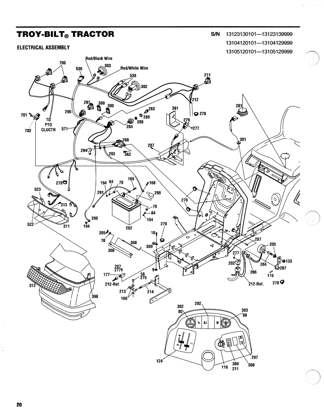 Troy-Bilt 13104, 13123, 13105 manual 