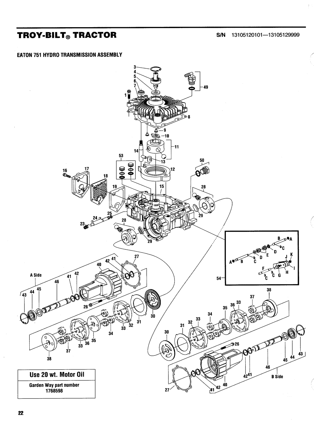 Troy-Bilt 13105, 13123, 13104 manual 