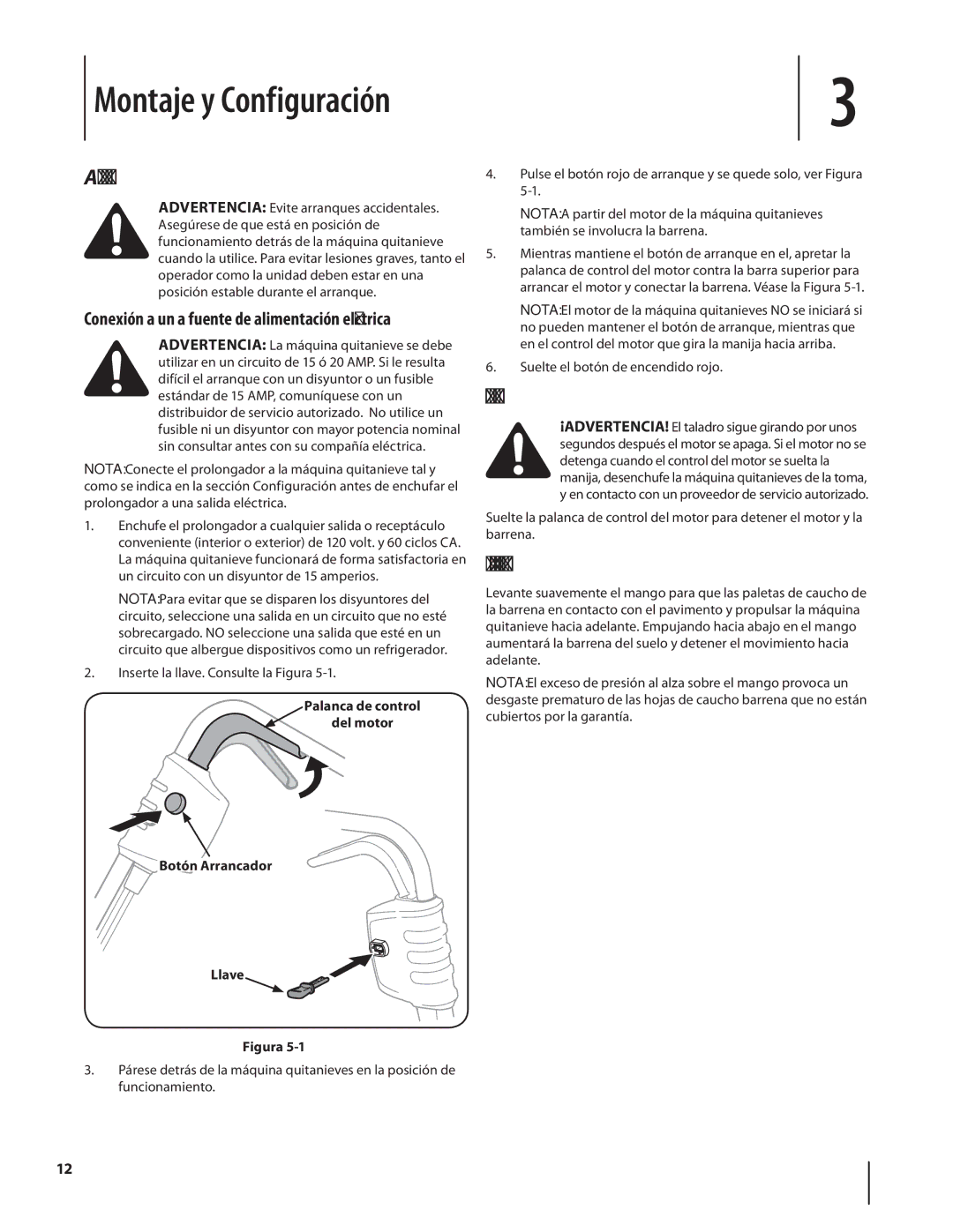 Troy-Bilt 1400 warranty Funcionamiento, Arranque del motor, Parada del Motor, La Participación de la Unidad 