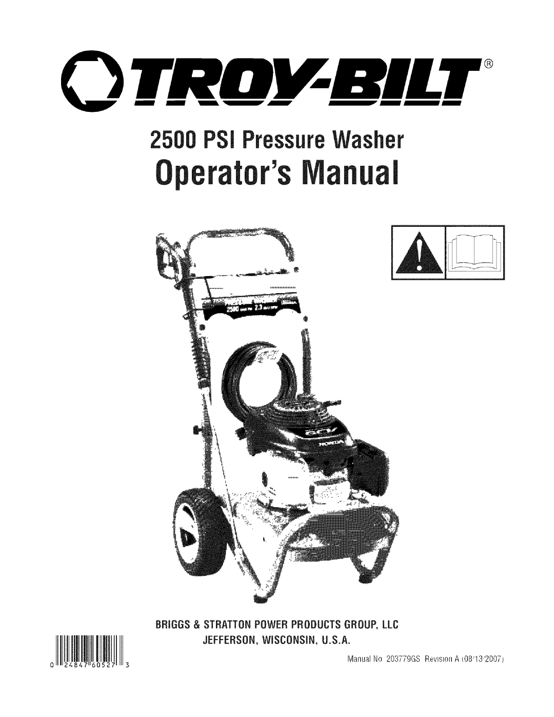 Troy-Bilt 203779GS manual Briggs& Strattonpowerproductsgroup,Llc, JEFFERSON,WiSCONSiN,U.S.A 