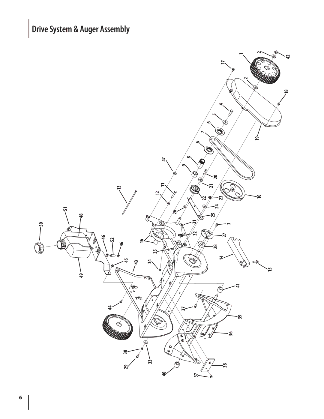 Troy-Bilt 2100 manual Drive System & Auger Assembly 