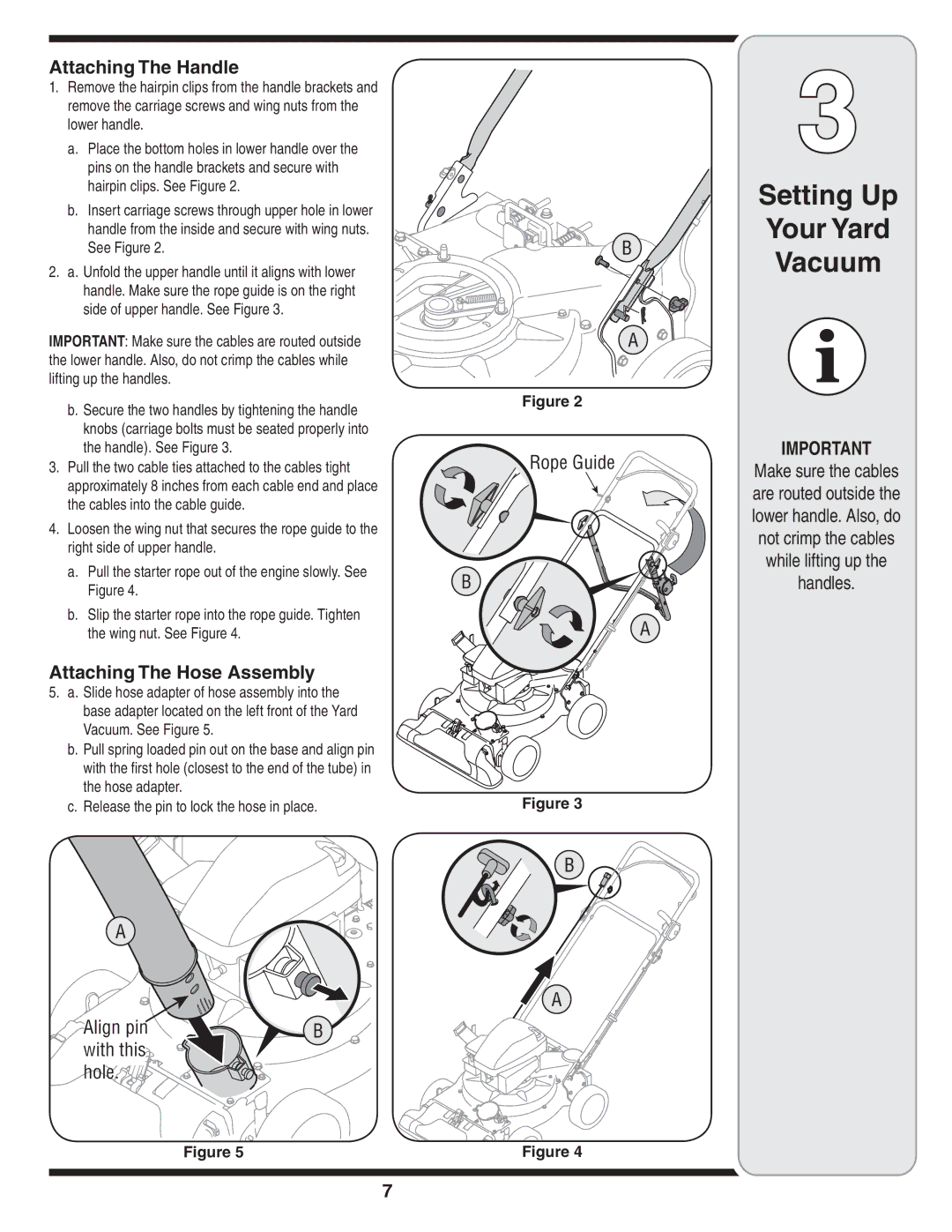 Troy-Bilt 24A-070F768 warranty Attaching The Handle, Attaching The Hose Assembly 