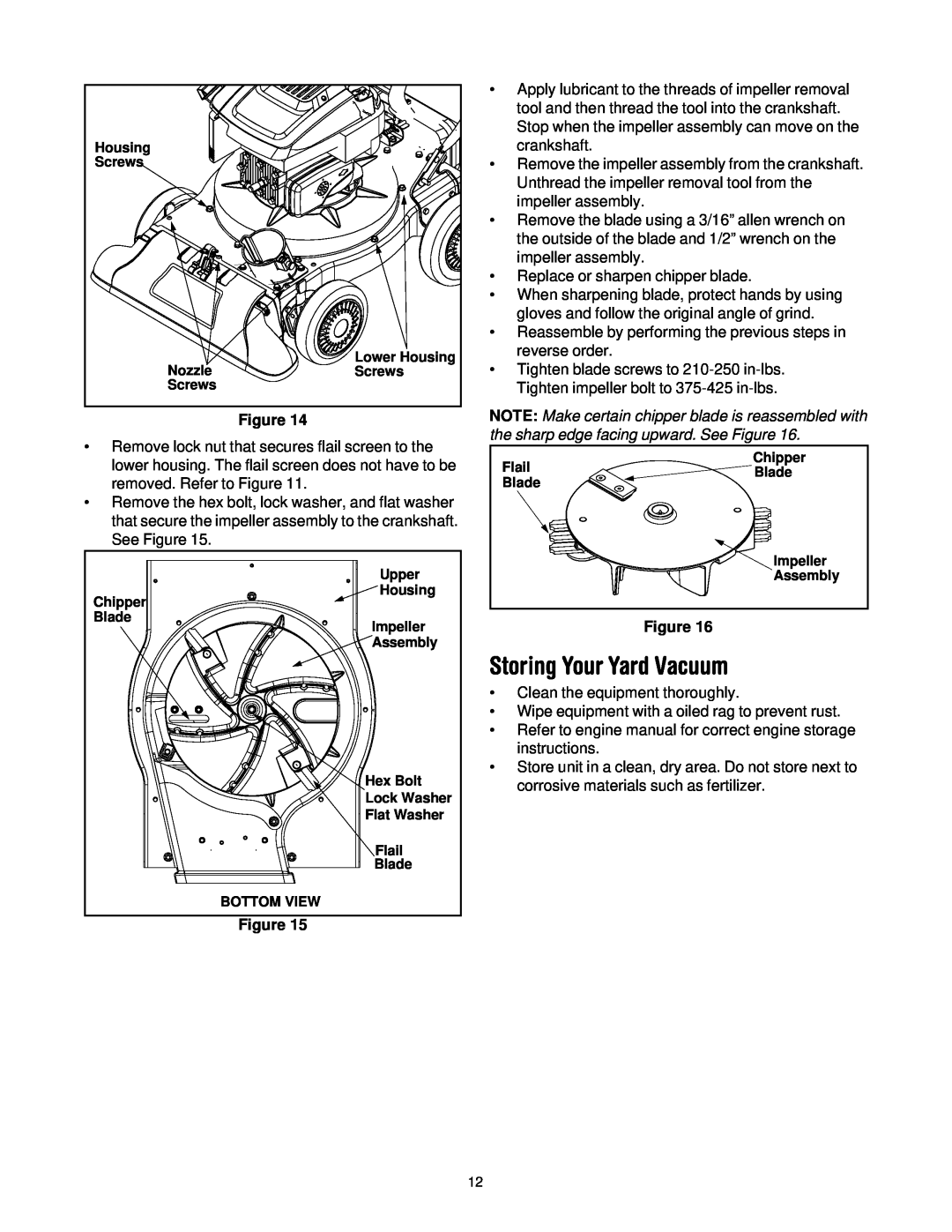 Troy-Bilt 24C-060F063, 24B-060F063 manual Storing Your Yard Vacuum, Figure 