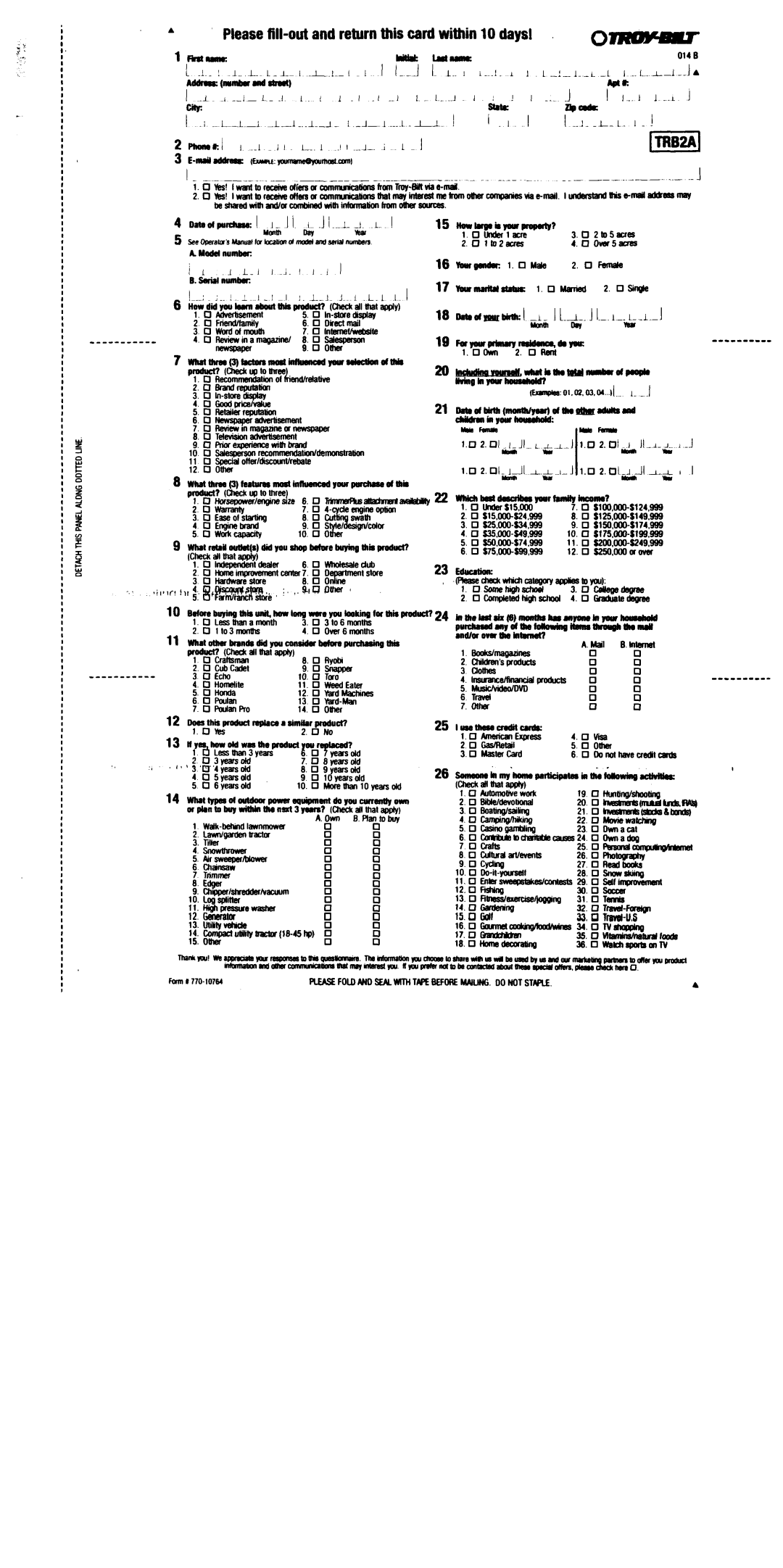 Troy-Bilt 24C-2060F063, 24B-2060F063 manual 