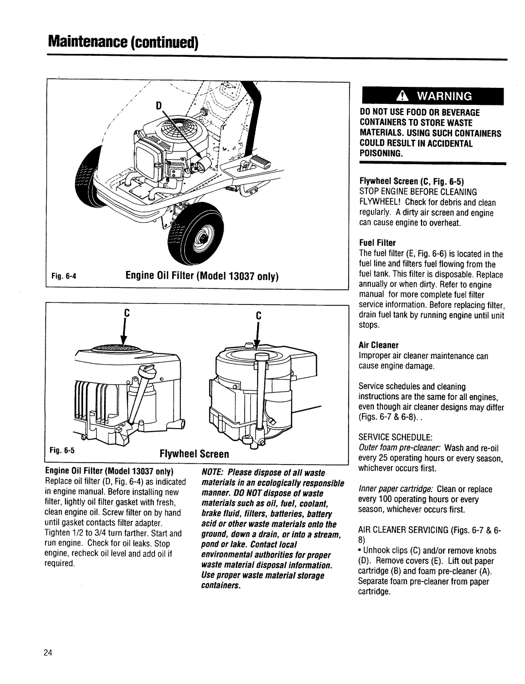 Troy-Bilt 13035, 13034, 13036, 13037 manual 