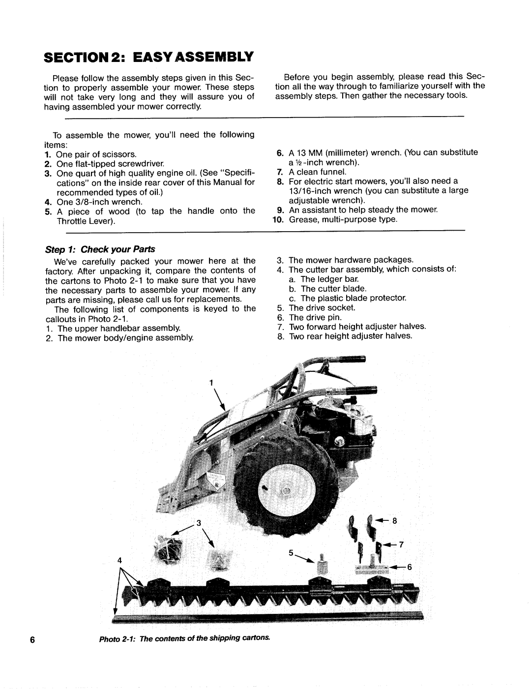 Troy-Bilt 31/2 HP manual 