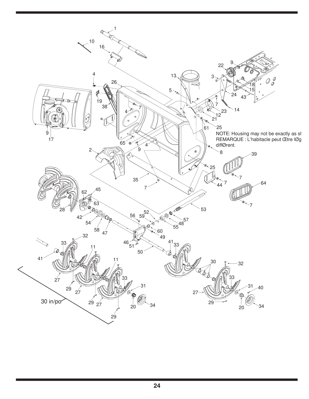 Troy-Bilt 31AE6GKF500 warranty 30 in/po, Remarque Lhabitacle peut être légèrement différent 5952 