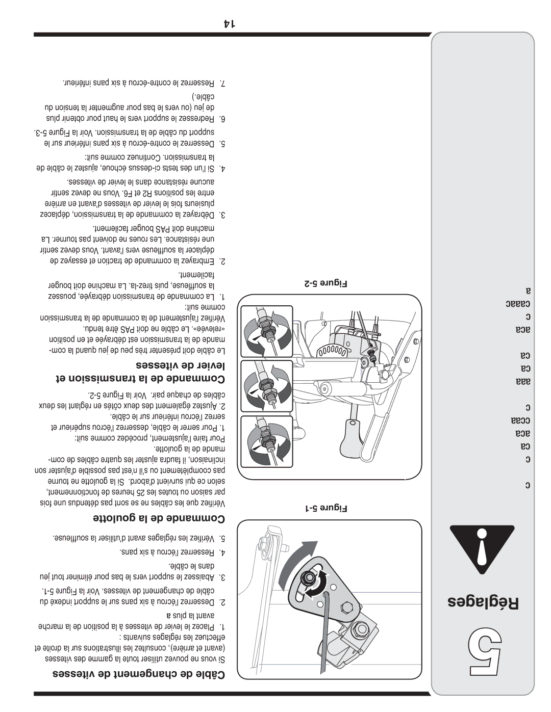 Troy-Bilt 31AE6GKF500 warranty Vitesses de levier, Et transmission la de Commande, Goulotte la de Commande 