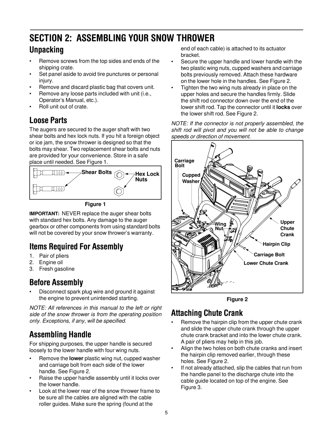 Troy-Bilt 31AH7T74063 manual Assembling Your Snow Thrower 