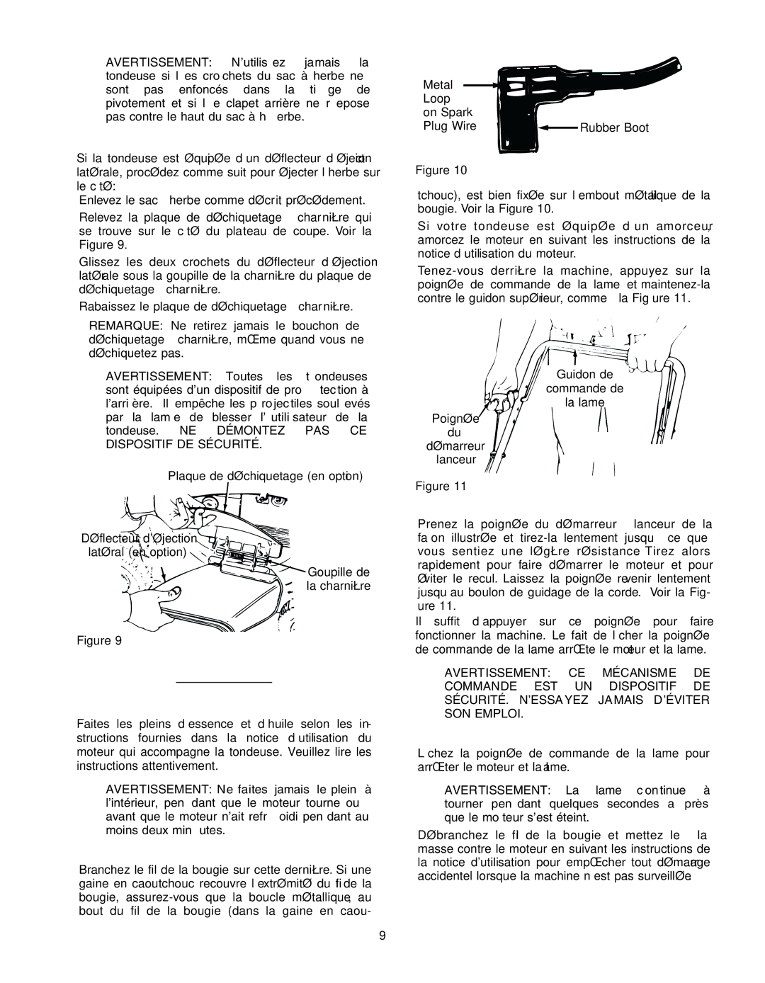 Troy-Bilt 400 Series manual Utilisation, Sécurité DE Dispositif, PAS Démontez 