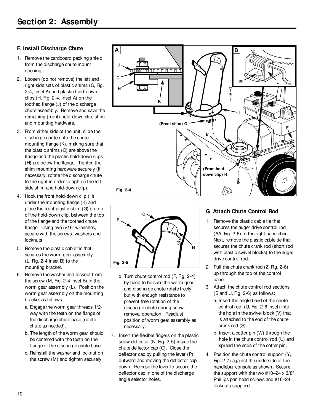 Troy-Bilt 42010, 42031, 42012, 42030 manual Install Discharge Chute, Attach Chute Control Rod 