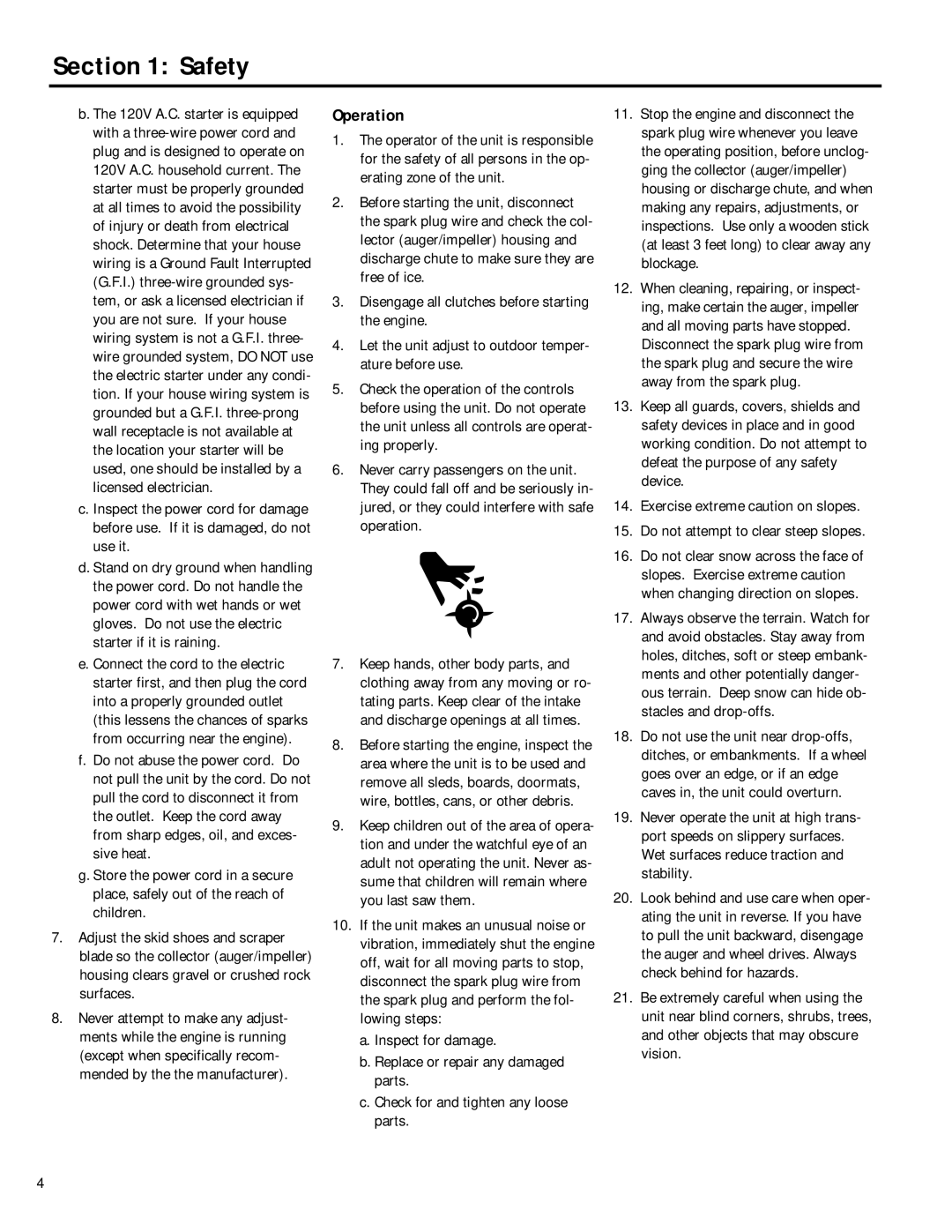 Troy-Bilt 42052, 42051 owner manual Safety, Operation 