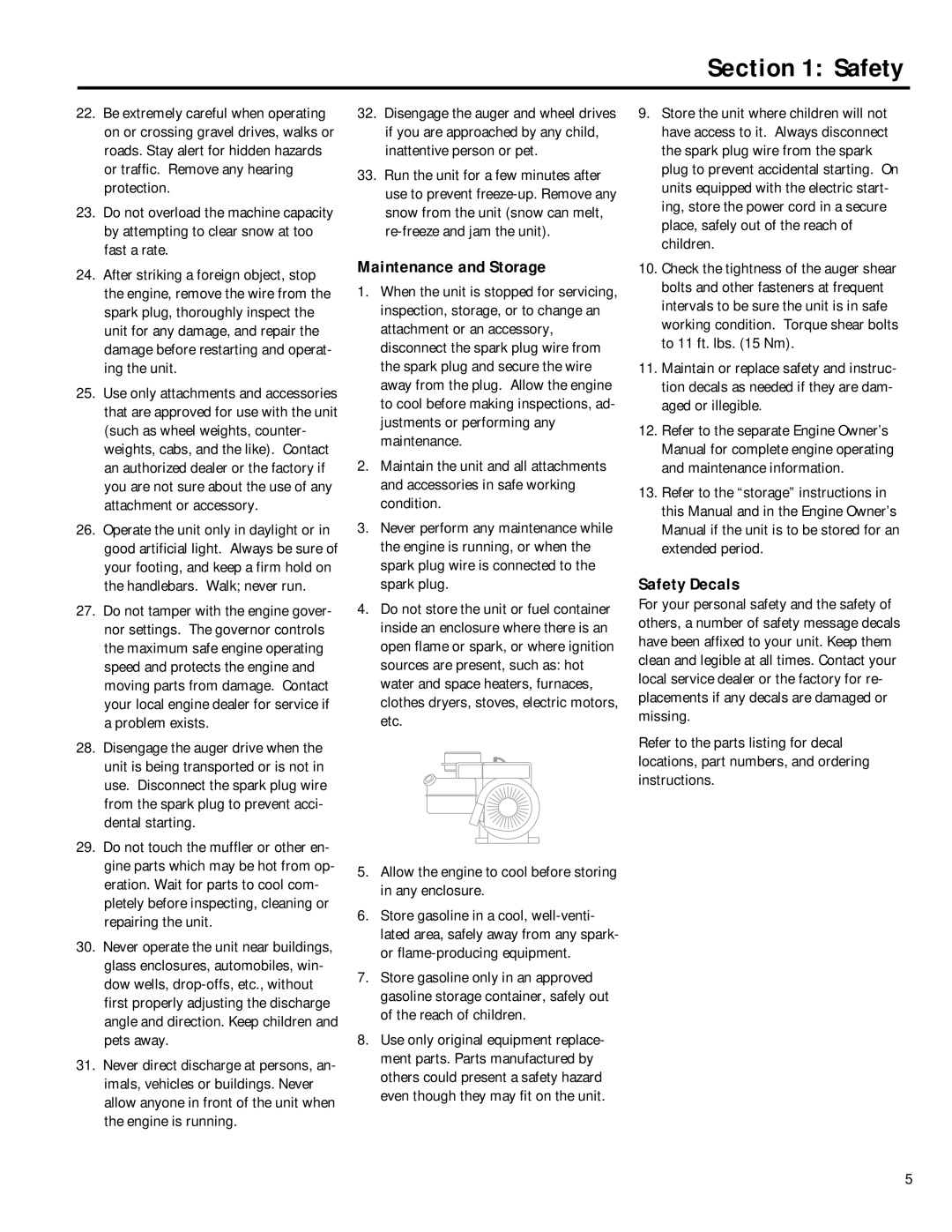 Troy-Bilt 42051, 42052 owner manual Maintenance and Storage, Safety Decals 