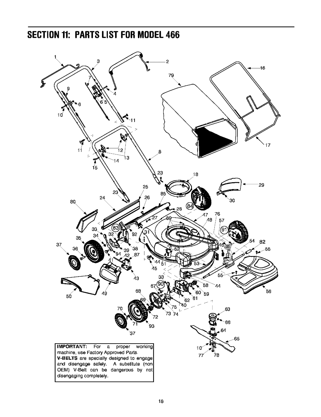 Troy-Bilt manual PARTSLISTFORMODEL466 