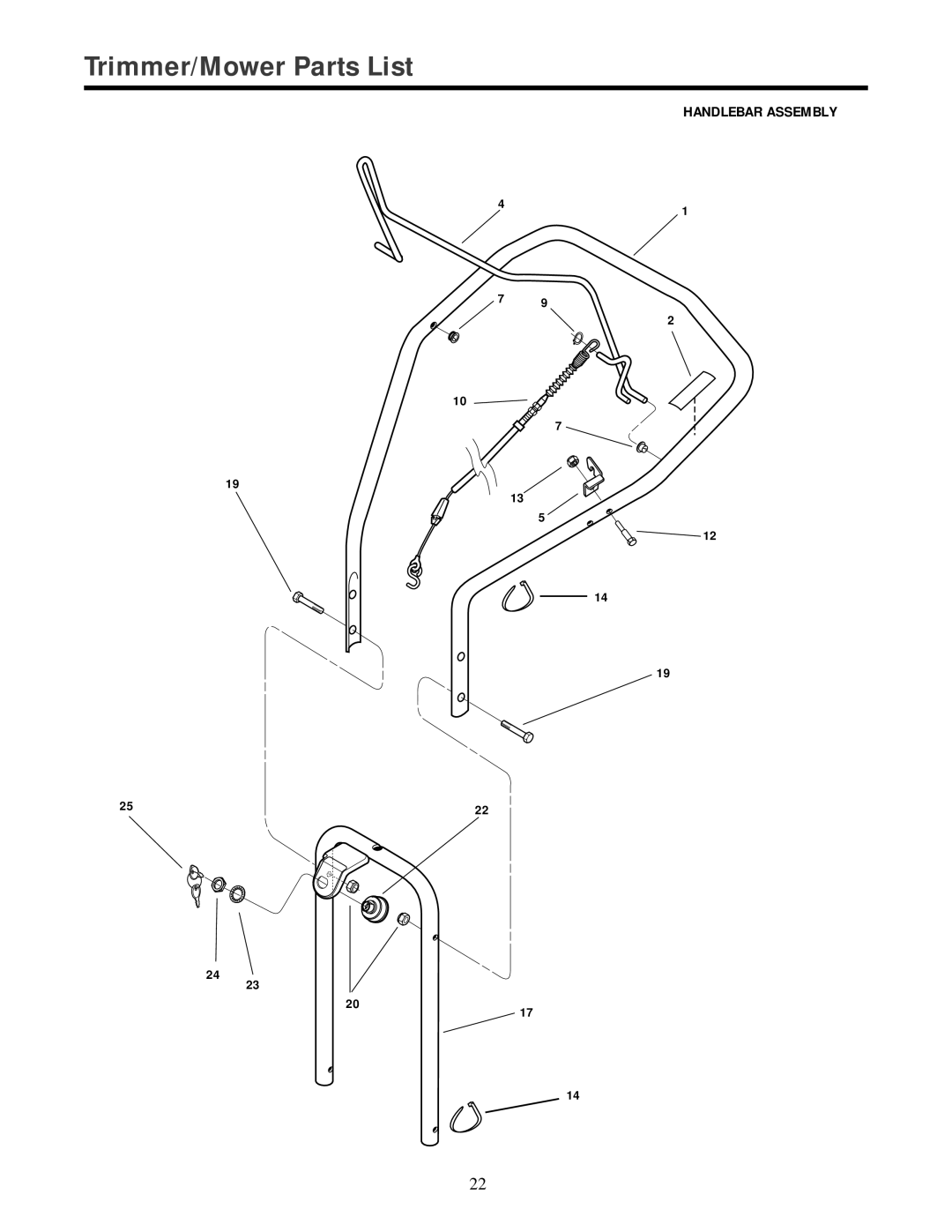 Troy-Bilt 52052, 52051 owner manual Handlebar Assembly 