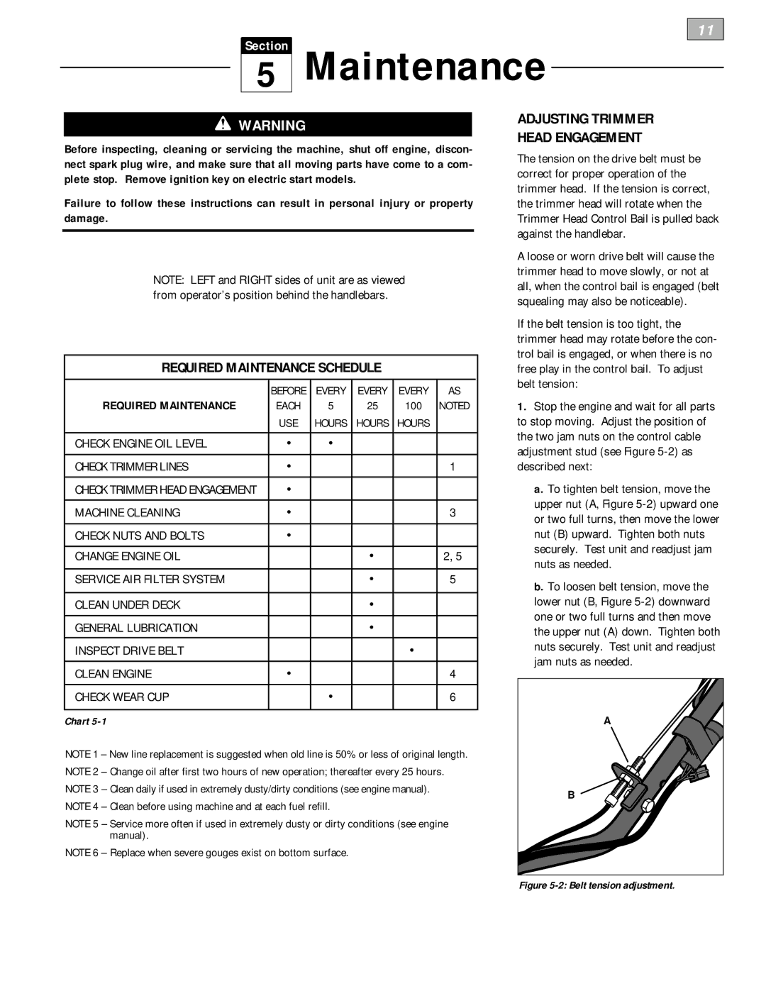 Troy-Bilt 52063, 52064 owner manual Adjusting Trimmer Head Engagement, Required Maintenance 