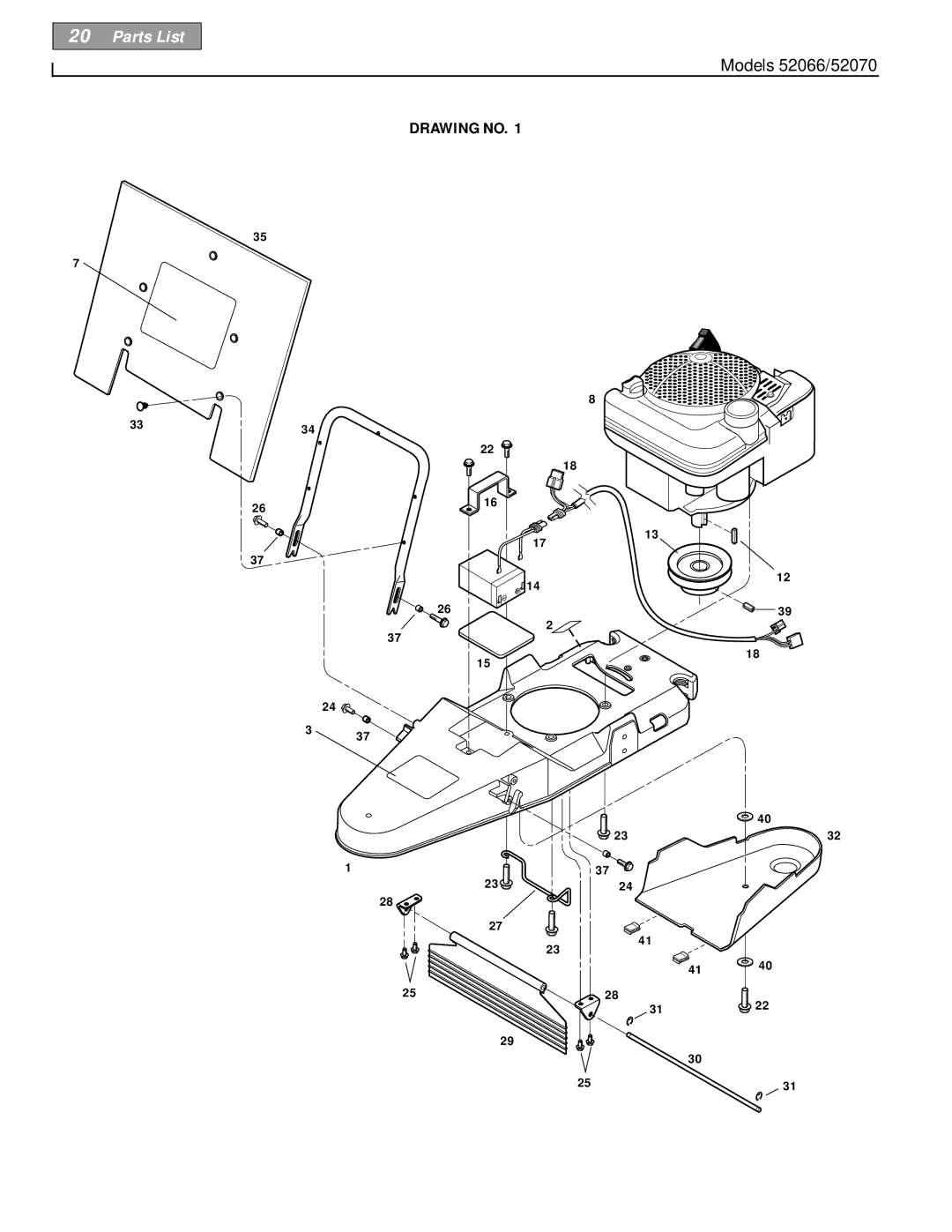 Troy-Bilt 52066, 52070 owner manual Drawing no 