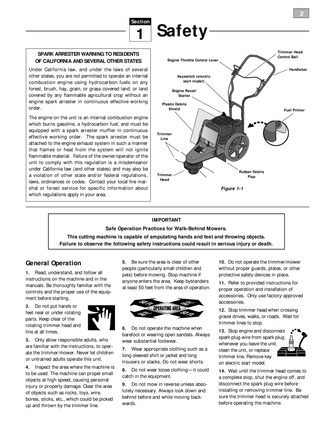 Troy-Bilt 52070, 52066 owner manual Safety, General Operation 