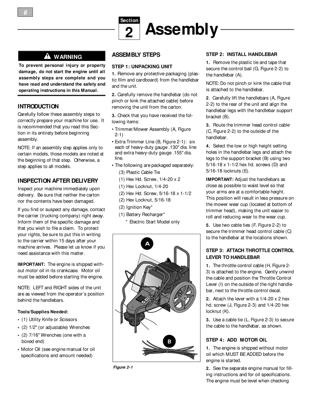 Troy-Bilt 52066, 52070 owner manual Introduction, Assembly Steps 