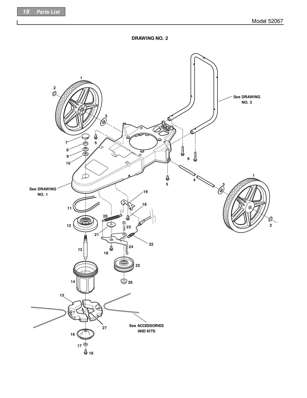 Troy-Bilt 52067 - 5HP owner manual Drawing no 