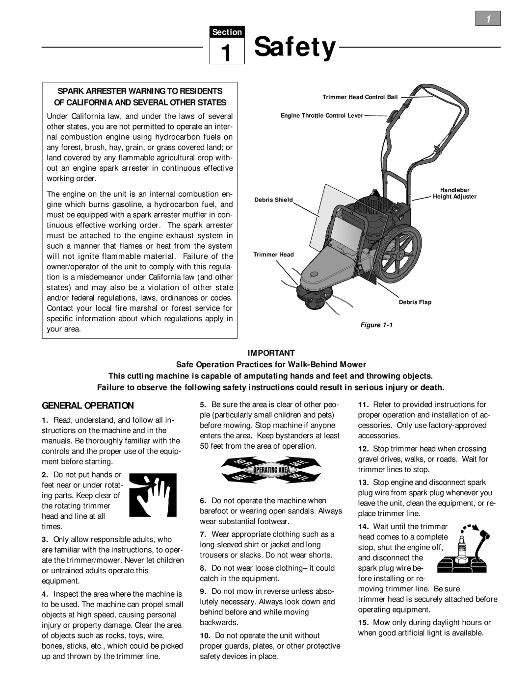 Troy-Bilt 52067 - 5HP owner manual Safety, General Operation 