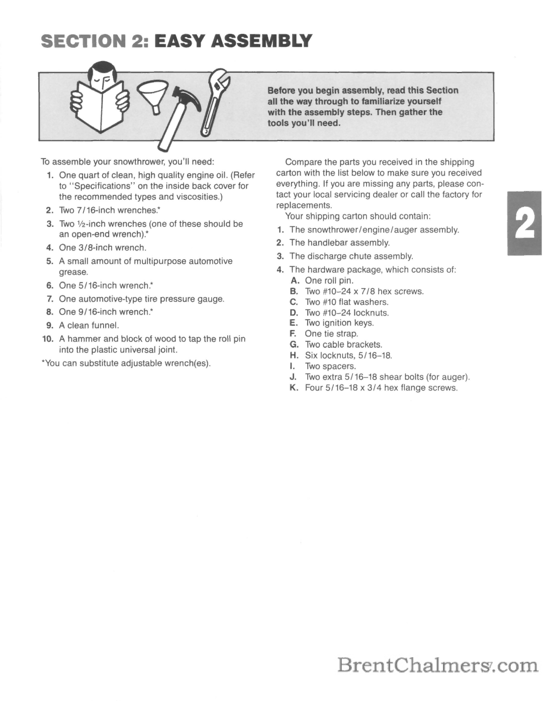 Troy-Bilt 5210R manual Easy Assembly 