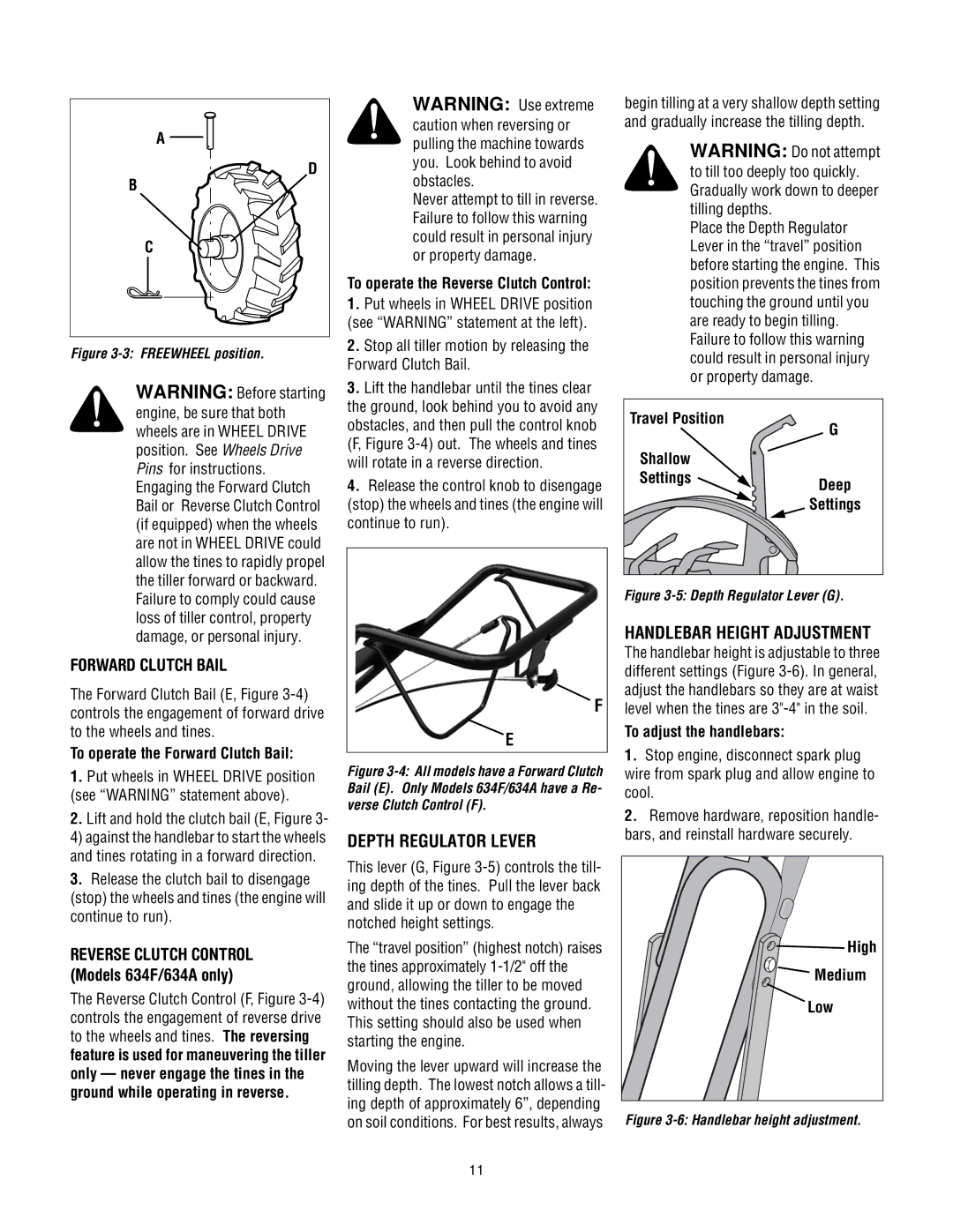 Troy-Bilt 630C-Tuffy manual To operate the Forward Clutch Bail, Stop all tiller motion by releasing the Forward Clutch Bail 