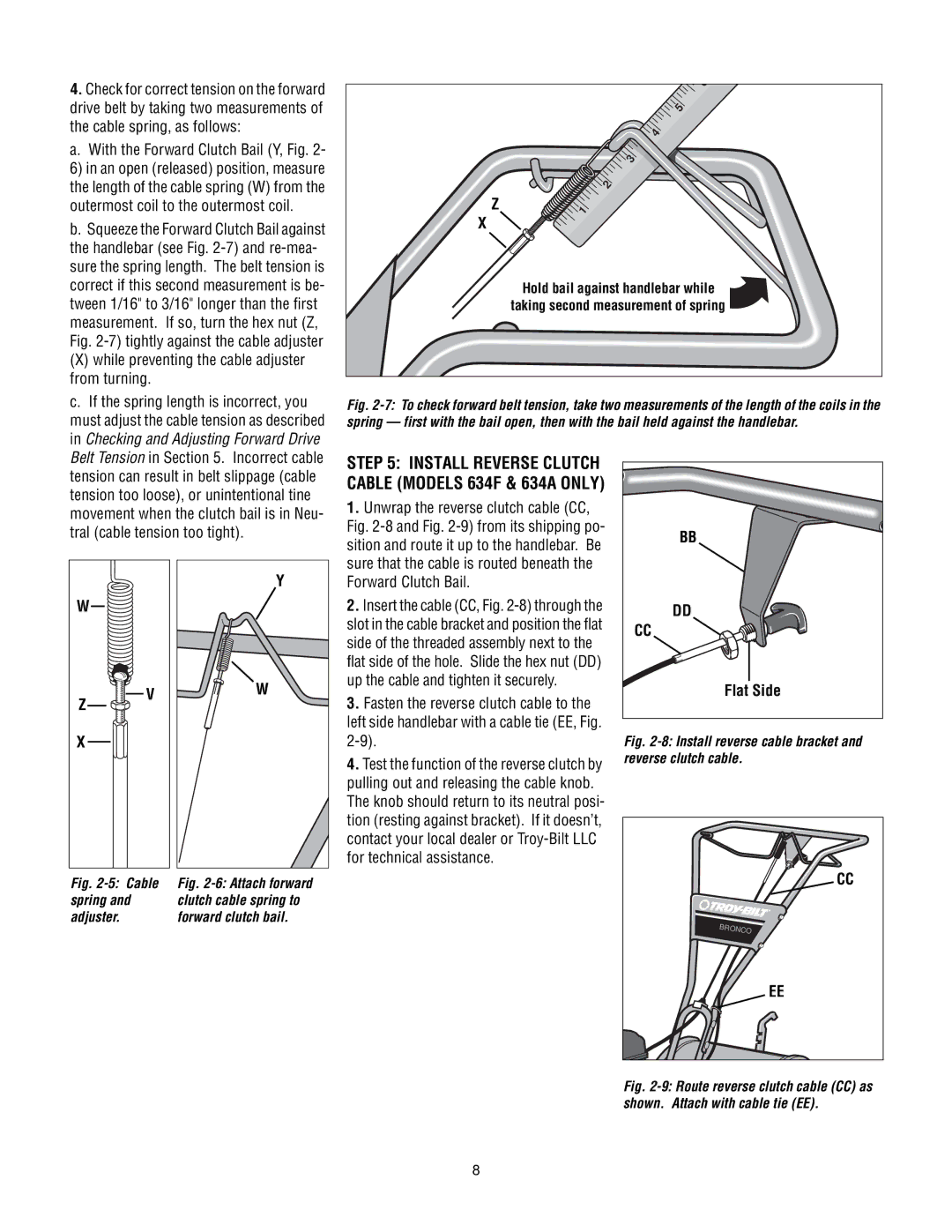 Troy-Bilt 630C-Tuffy manual Outermost coil to the outermost coil, While preventing the cable adjuster, From turning 