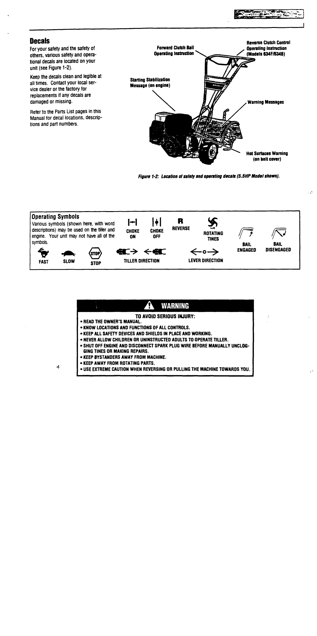 Troy-Bilt 630B - Tuffy, 634B - Super Bronco, 634F - Bronco manual 