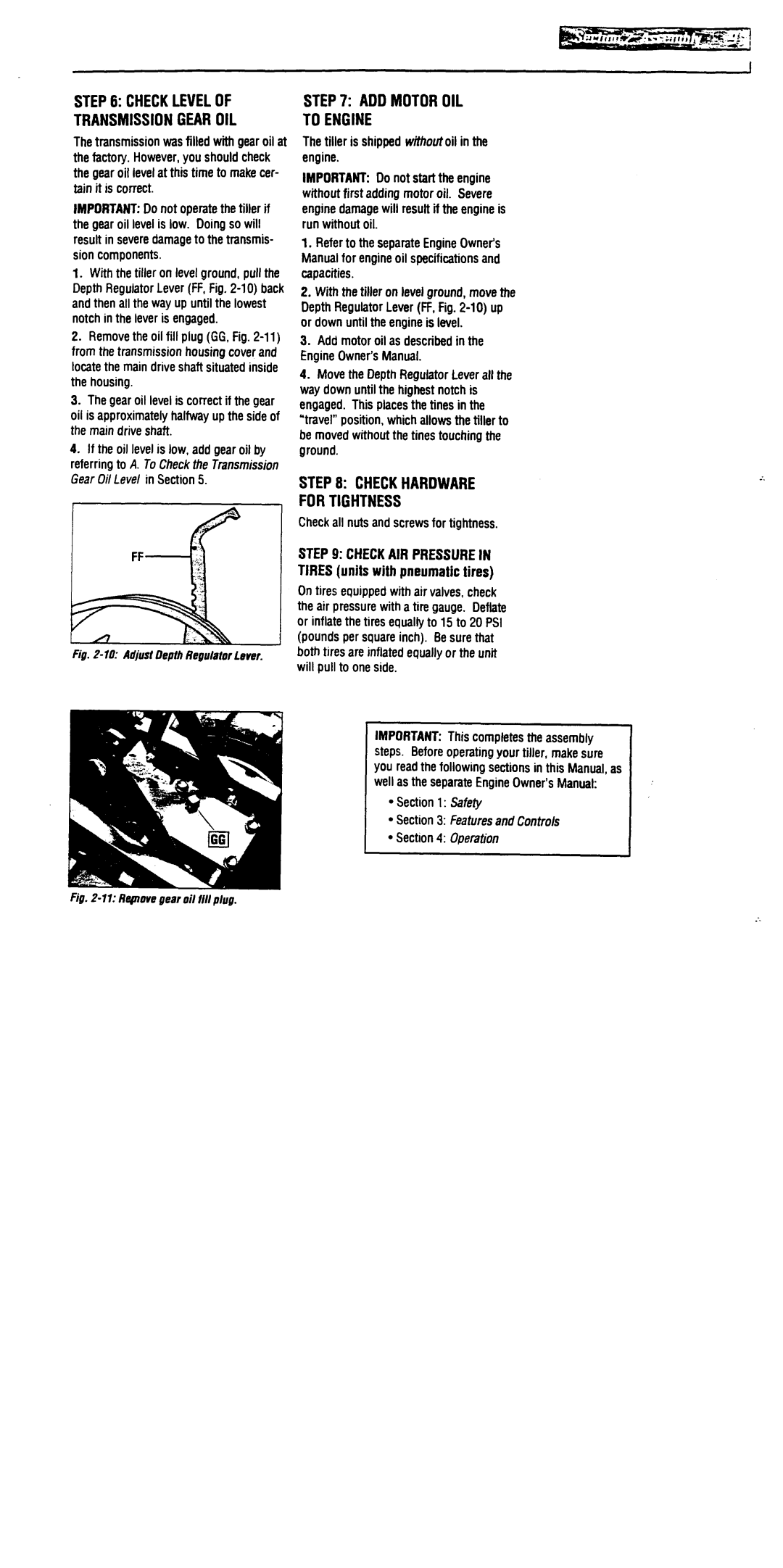 Troy-Bilt 634B - Super Bronco, 634F - Bronco, 630B - Tuffy manual 