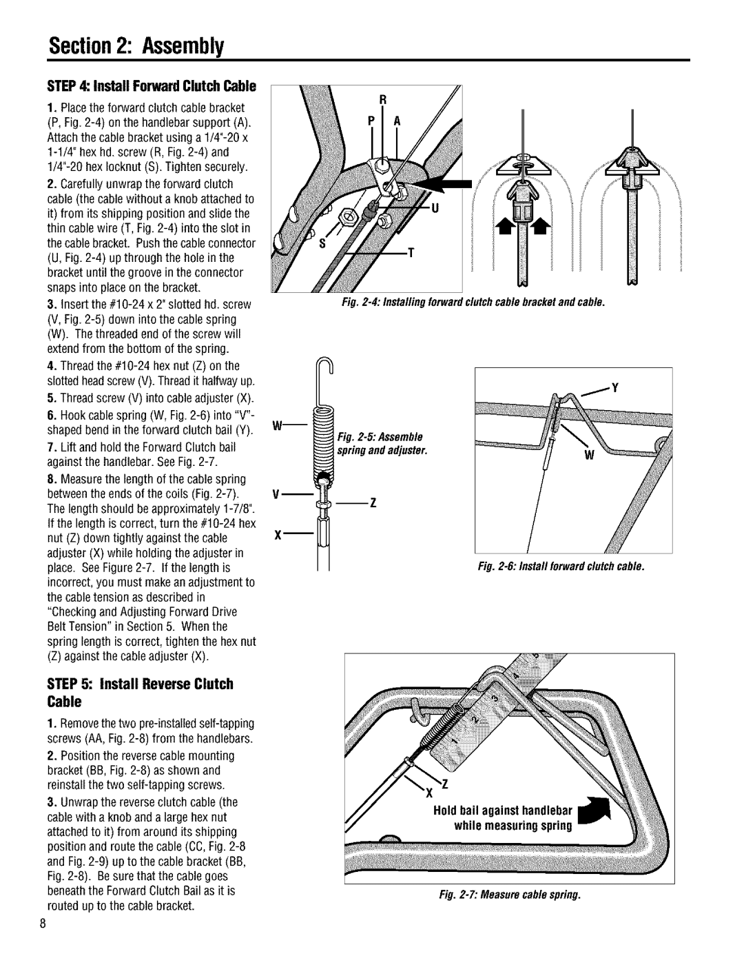 Troy-Bilt 644H manual Assembly, Install ReverseClutch Cable 