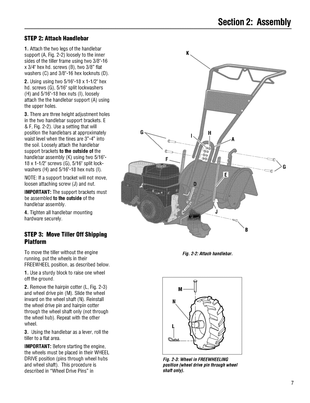 Troy-Bilt 645AMBRONCO, 644HMBRONCO manual Attach Handlebar, Move Tiller Off Shipping Platform 