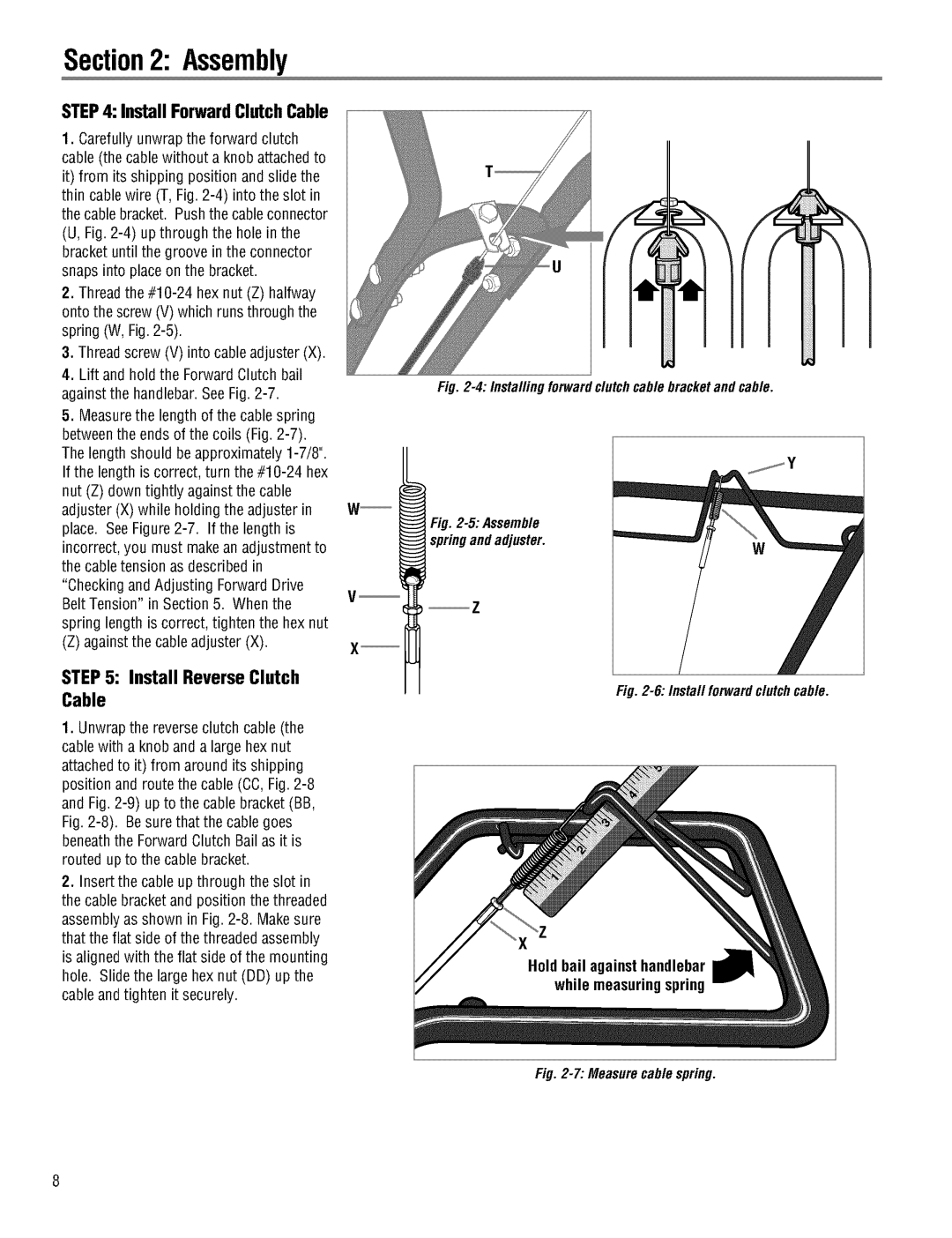 Troy-Bilt 644HMBRONCO, 645AMBRONCO manual Install ReverseClutch Cable, Install Forward Clutch Cable 