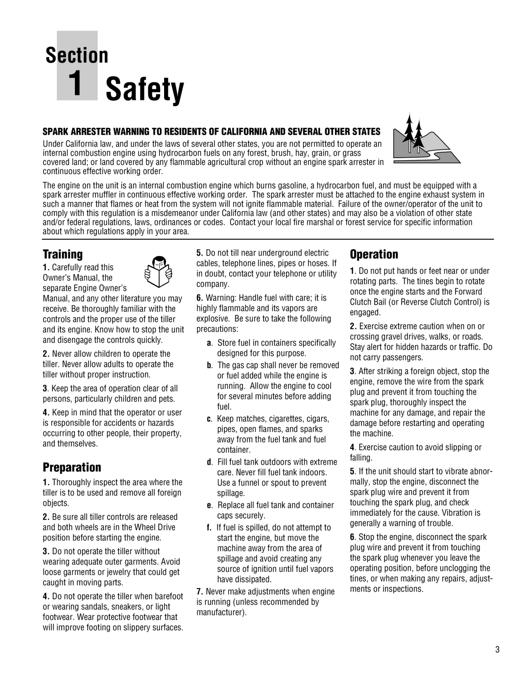 Troy-Bilt 645A-Bronco manual Safety, Training 