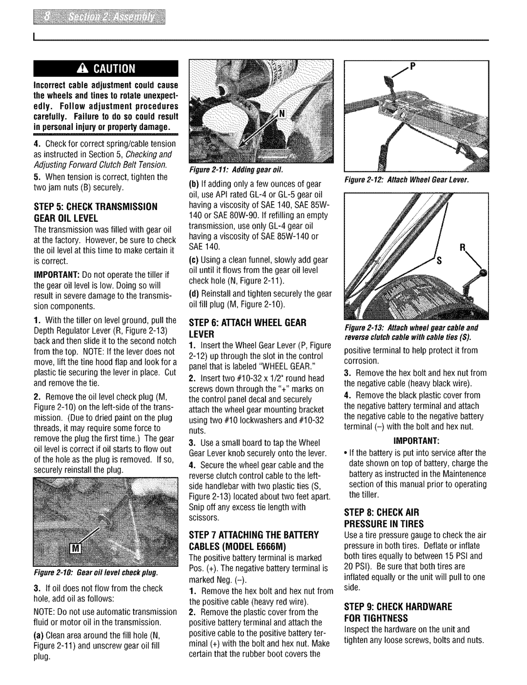 Troy-Bilt 664D manual CABLESMODELE666M 