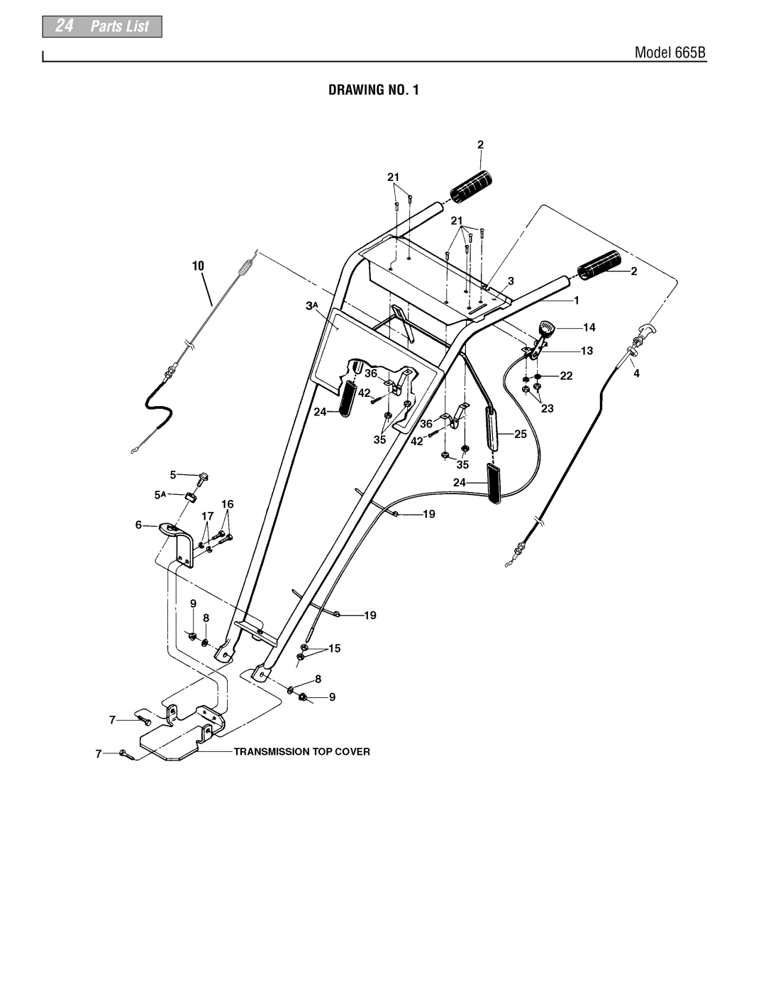 Troy-Bilt 665B manual Drawing no 