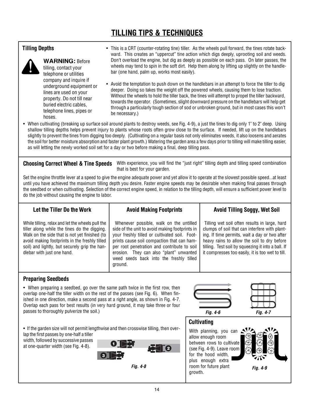 Troy-Bilt 675B-Pony manual Tilling Tips & Techniques 