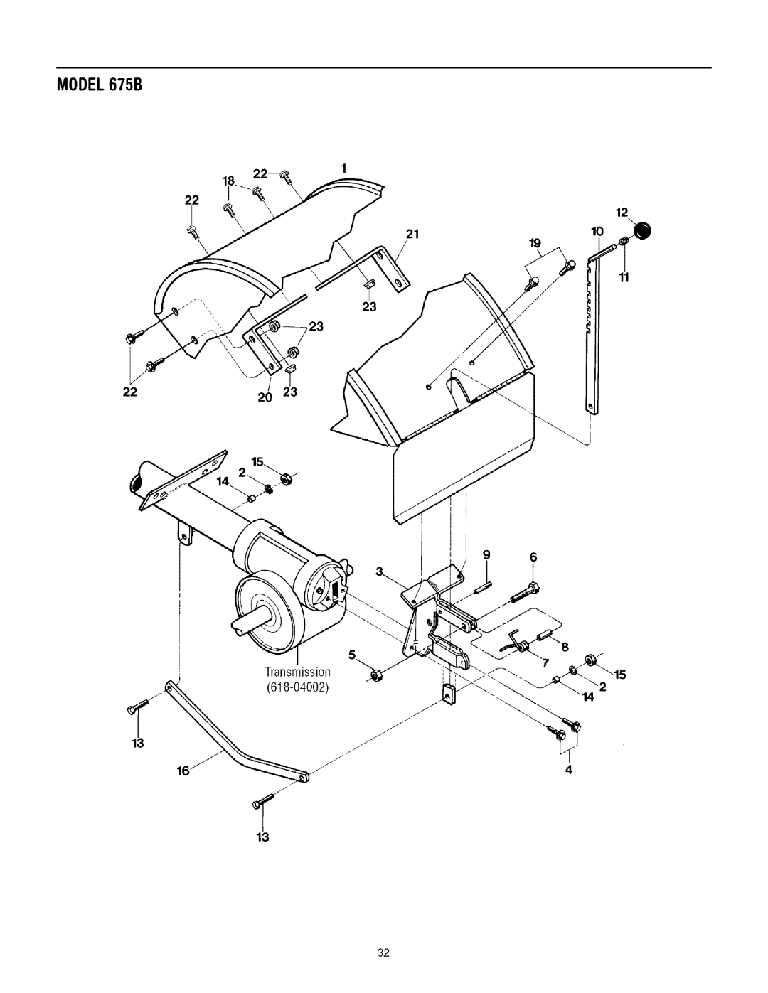 Troy-Bilt 675B manual Transmission 618-04002 