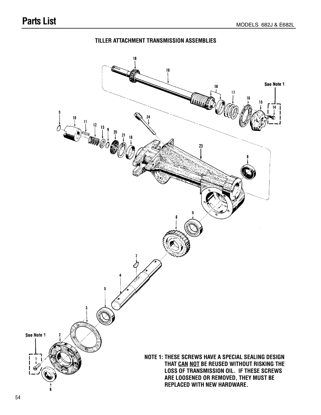 Troy-Bilt 682J, E682L manual Parts List 