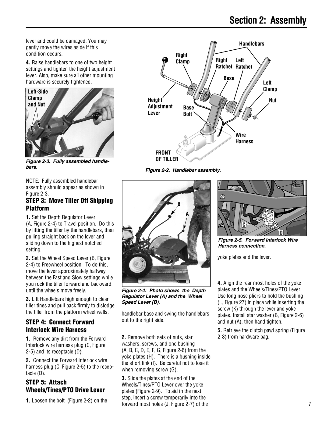 Troy-Bilt E686N-Horse, 68J-Horse, E682L-Horse manual Move Tiller Off Shipping Platform, Front Tiller 