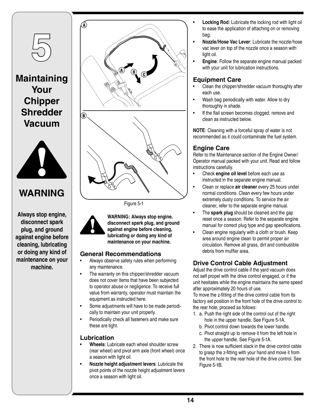 Troy-Bilt 70 warranty Maintaining Your Chipper Shredder Vacuum 