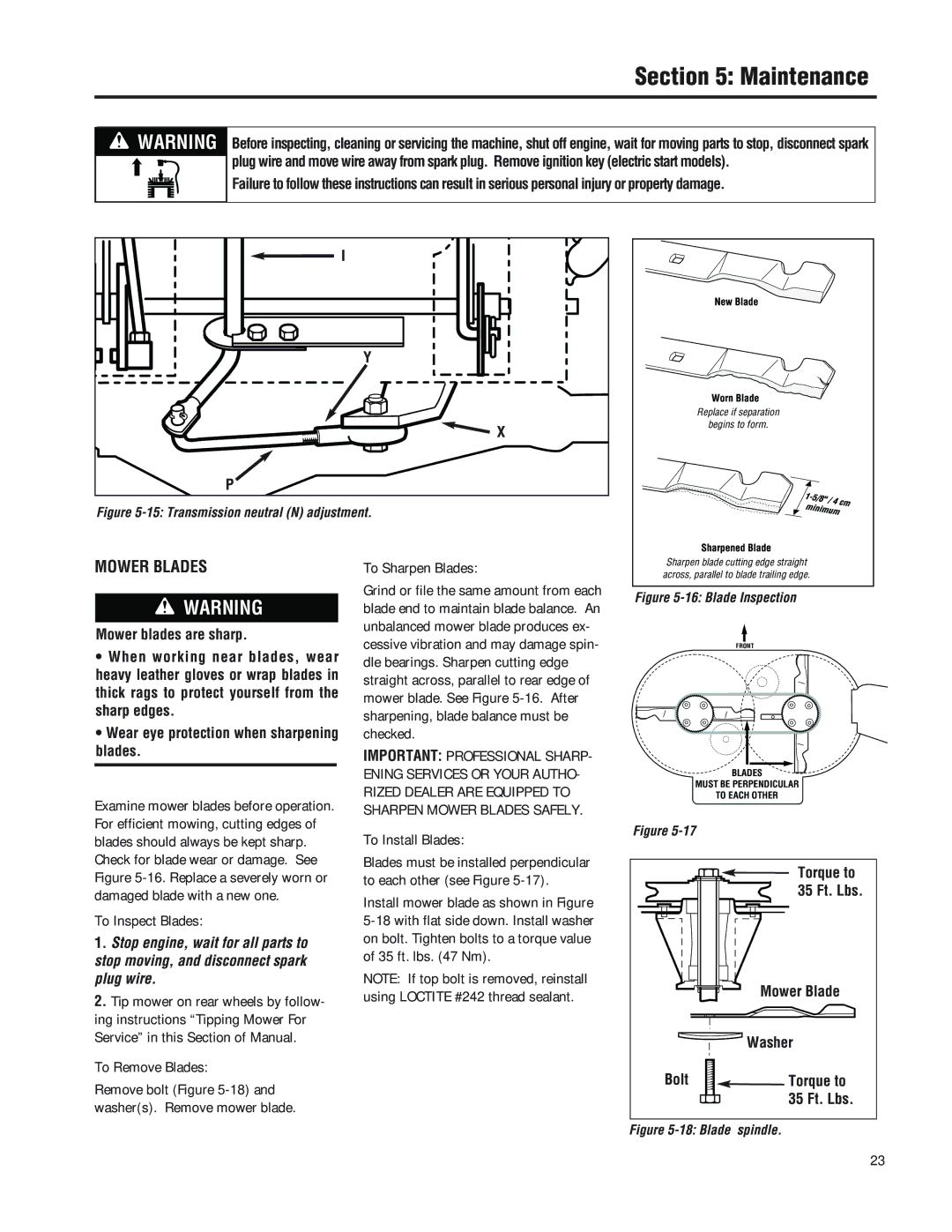 Troy-Bilt F753B manual Mower Blades 