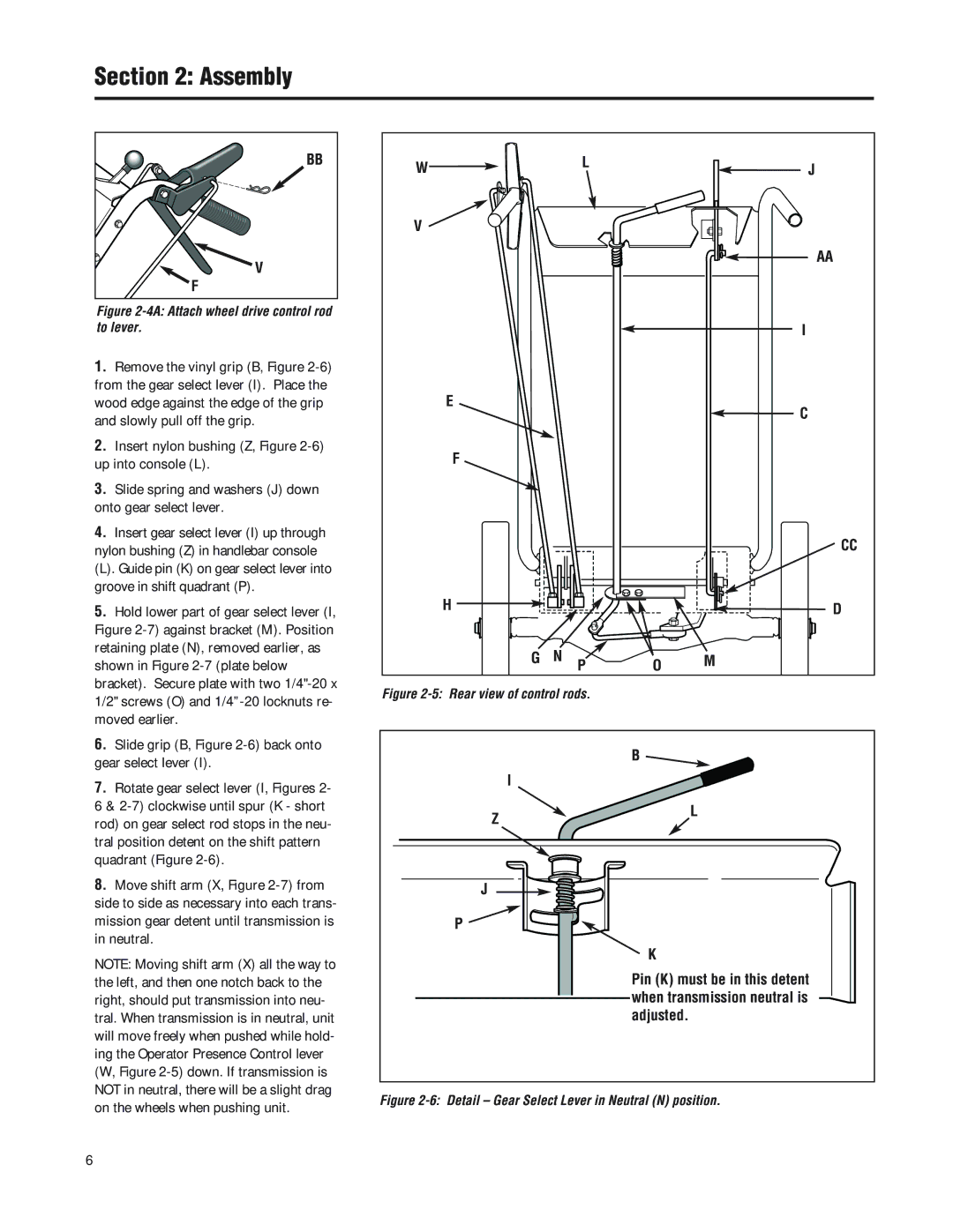 Troy-Bilt F753B manual 4A Attach wheel drive control rod to lever 