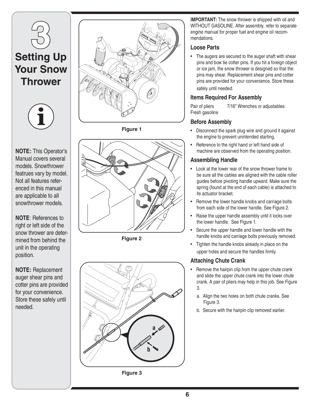 Troy-Bilt 769-02528 warranty Setting Up Your Snow Thrower 