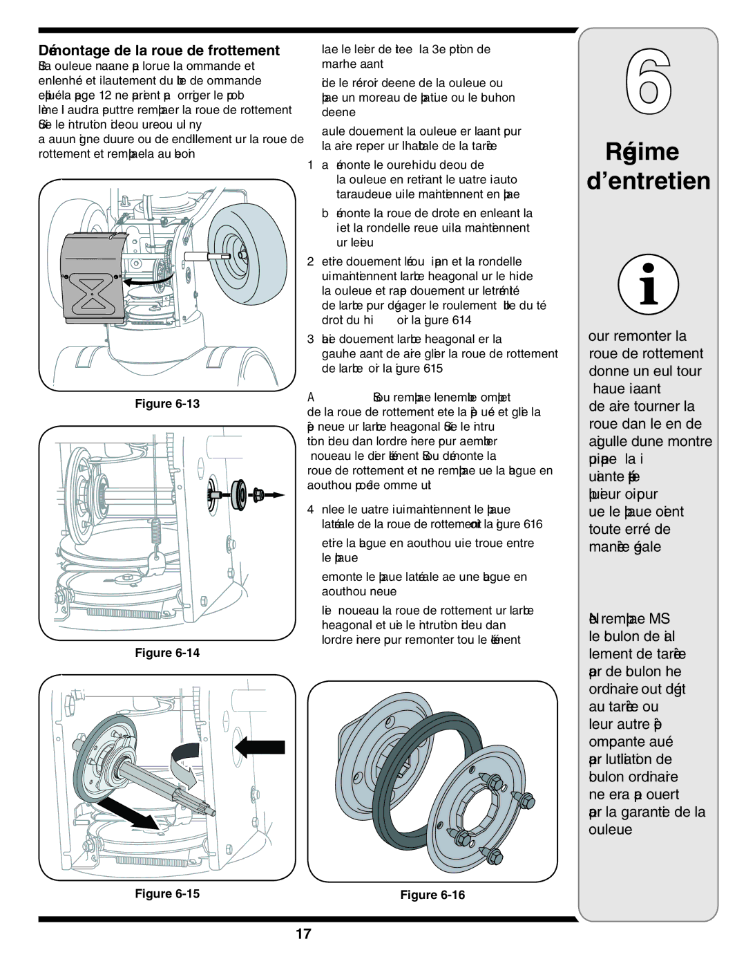 Troy-Bilt 769-03800 warranty ’entretien Régime 