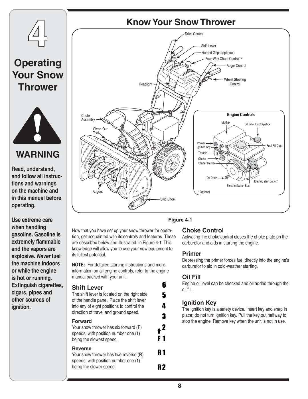 Troy-Bilt 769-04207 warranty Operating Your Snow Thrower, Know Your Snow Thrower 