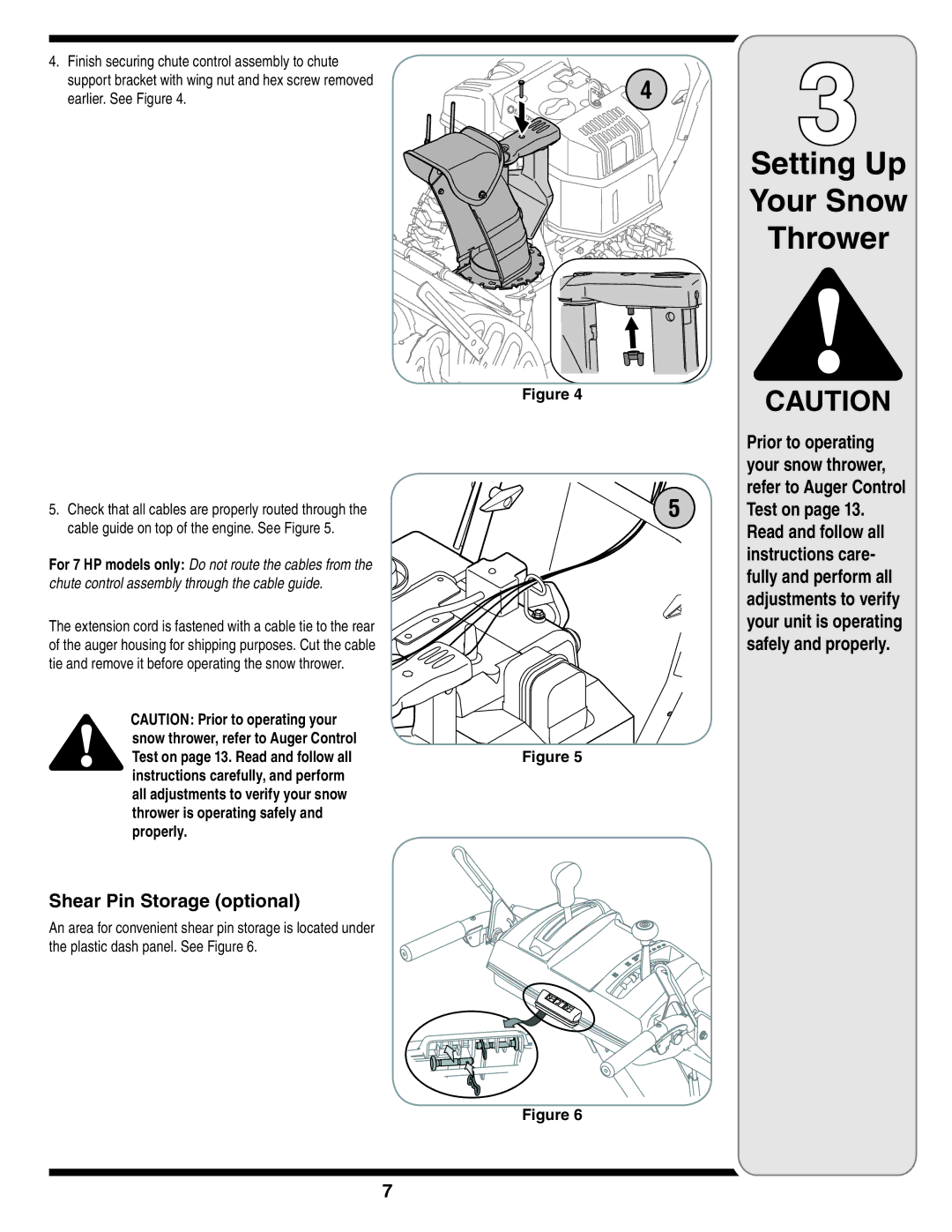 Troy-Bilt 772C0772 warranty Prior to operating, Test on, Instructions care, Shear Pin Storage optional 