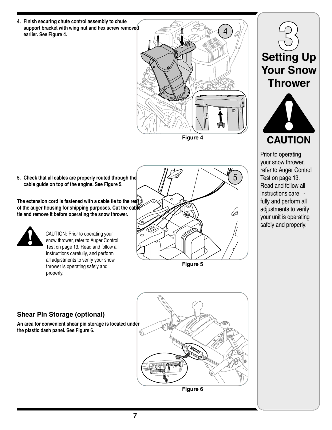 Troy-Bilt 772C0781 warranty Prior to operating, Test on, Instructions care, Shear Pin Storage optional 